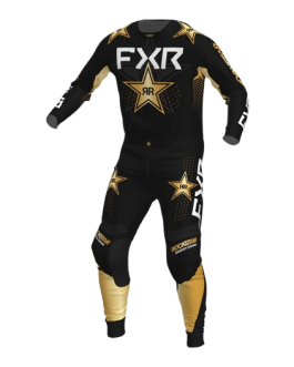 FXR RACING MX JERSEY – ROCKSTAR – BLACK/GOLD – MOTOCROSS/OFFROAD SET
