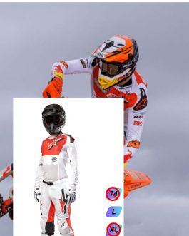 Alpinestars 2024 Supertech Ward Jersey Set White/HOT Orange